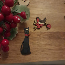 Load image into Gallery viewer, Black Abby Cat - wood button