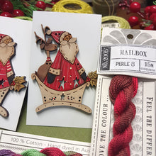 Load image into Gallery viewer, Santa in Decorative Sled with Reindeer too - Christmas Brooch.