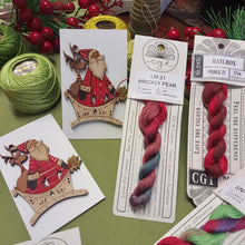 Load image into Gallery viewer, Santa in Decorative Sled with Reindeer too - Christmas Brooch.