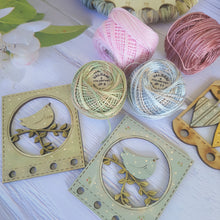 Load image into Gallery viewer, Embroidery Thread Holder - SAGE GREEN BIRD