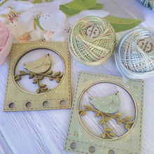 Load image into Gallery viewer, Embroidery Thread Holder - SAGE GREEN BIRD