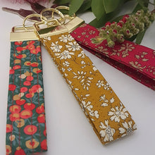 Load image into Gallery viewer, Handmade Liberty Tana Lawn Keyring - Keyfob - Wristlet - MUSTARD
