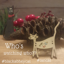 Load image into Gallery viewer, Le Jardin Tan Pussy Cat wood button