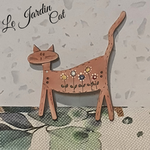 Load image into Gallery viewer, Le Jardin Pink Cat - Wood Button