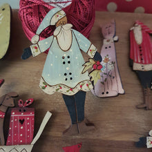 Load image into Gallery viewer, Holly Santa decorative Christmas Brooch - CREAM