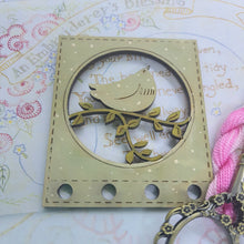 Load image into Gallery viewer, Embroidery Thread Holder - SAGE GREEN BIRD