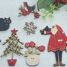 Load image into Gallery viewer, Handpainted Christmas Buttons by Theodora Cleave - as per this photo