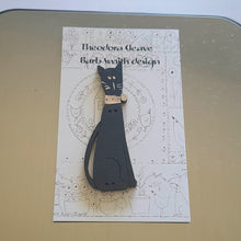 Load image into Gallery viewer, Black Abby Cat - wood button