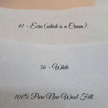 Load image into Gallery viewer, Wool Felt Sheet Colour No. 91 Ecru (which is a Cream) Pure Wool Felt