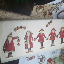 Load image into Gallery viewer, 12cm Big hand-painted wood Santa Decorations by Barb Smith of Theodora Cleave Designs.