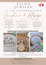 Load image into Gallery viewer, Homespun BOM 2024 Sunshine and Lollipops Quilt design by Anni Downs ... featuring the NEW Tilda Jubilee fabric range.