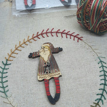 Load image into Gallery viewer, Merry Christmas Santa Button with Star cut-out