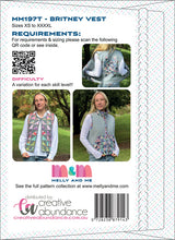 Load image into Gallery viewer, Britney Vest Pattern by Melly and Me includes 3 variations - LINEN COVER VERSION