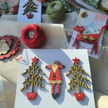 Load image into Gallery viewer, Merry Christmas Santa Button with Star cut-out