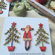 Load image into Gallery viewer, Merry Christmas Santa Button with Star cut-out