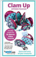 Load image into Gallery viewer, Clam Up Zippered Pouch Pattern by Annie