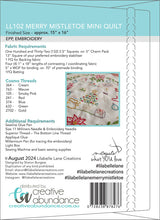 Load image into Gallery viewer, Merry Mistletoe Mini Quilt by Lilabelle Lane Creations Pre-Printed Linen,EPP Papers & Template Pack