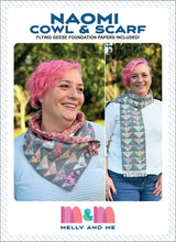 Load image into Gallery viewer, Naomi Cowl and Scarf Pattern by Melly and Me incl Foundation Piecing Papers