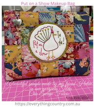 Load image into Gallery viewer, Put on a Show Makeup Bag Pattern by Anni Downs of Hatched and Patched