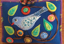 Load image into Gallery viewer, Wooly Zip it Bag - Bird Pattern by Wendy Williams