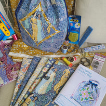 Load image into Gallery viewer, The Blithe Bucket Bag Pattern & Blue TILDA Hometown Fabric Pack