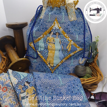 Load image into Gallery viewer, The Blithe Bucket Bag Pattern & Grape/Purple TILDA Hometown Fabric Packs
