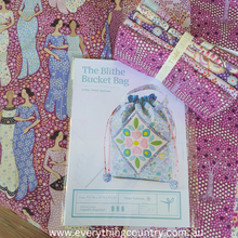 Load image into Gallery viewer, The Blithe Bucket Bag Pattern & Grape/Purple TILDA Hometown Fabric Packs