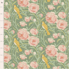 Load image into Gallery viewer, Tilda Songbird Cora SAGE GREEN Fabric per 25cm