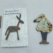 Load image into Gallery viewer, Zac the Donkey - Wood Christmas Button