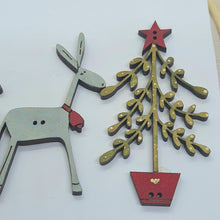 Load image into Gallery viewer, Zac the Donkey - Wood Christmas Button
