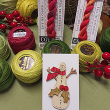 Load image into Gallery viewer, Tall Snowman Wood Button