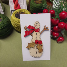 Load image into Gallery viewer, Tall Snowman Wood Button