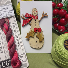 Load image into Gallery viewer, Tall Snowman Wood Button