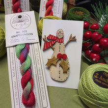 Load image into Gallery viewer, Tall Snowman Wood Button