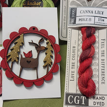 Load image into Gallery viewer, Scalloped Reindeer "Deer Friends" in a Scallop Wood Christmas Decoration