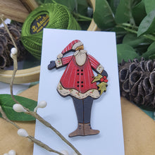 Load image into Gallery viewer, Holly Santa Set of 3