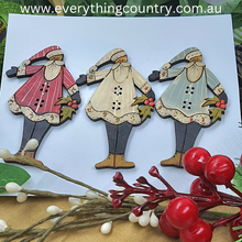 Load image into Gallery viewer, Holly Santa Set of 3
