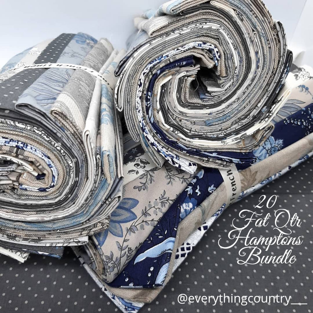 Fine French Fabrics - 20 Fat Quarters, Super Bundle of BLUE'S