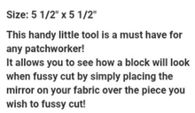 Load image into Gallery viewer, Fussy Cutting Mirror for your EPP (English Paper Piecing) - by Sue Daley Designs