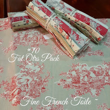 Load image into Gallery viewer, Fine French Fabrics - 10 Fat Quarters Pack RED
