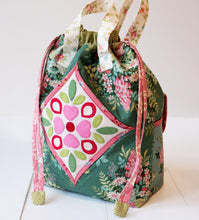 Load image into Gallery viewer, The Blithe Bucket Bag Pattern &amp; Grape/Purple TILDA Hometown Fabric Packs
