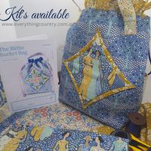 Load image into Gallery viewer, The Blithe Bucket Bag Pattern &amp; Grape/Purple TILDA Hometown Fabric Packs
