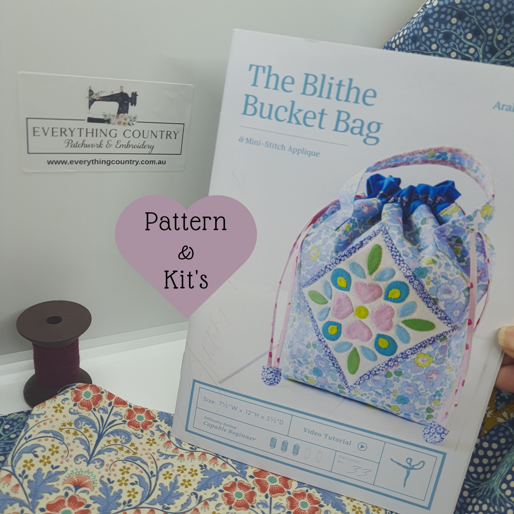 The Blithe Bucket Bag Pattern & Grape/Purple TILDA Hometown Fabric Packs