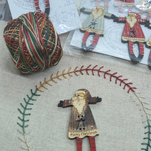 Load image into Gallery viewer, Merry Christmas Santa Button with Star cut-out
