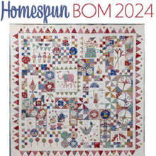 Load image into Gallery viewer, Homespun BOM 2024 Sunshine and Lollipops Quilt design by Anni Downs ... featuring the NEW Tilda Jubilee fabric range.
