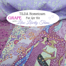 Load image into Gallery viewer, The Blithe Bucket Bag Pattern &amp; Grape/Purple TILDA Hometown Fabric Packs
