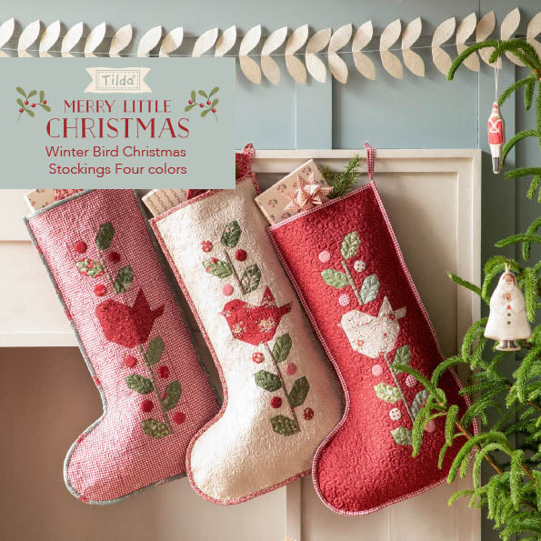Tilda Merry Little Christmas Winter Birds Christmas Stocking KITS
