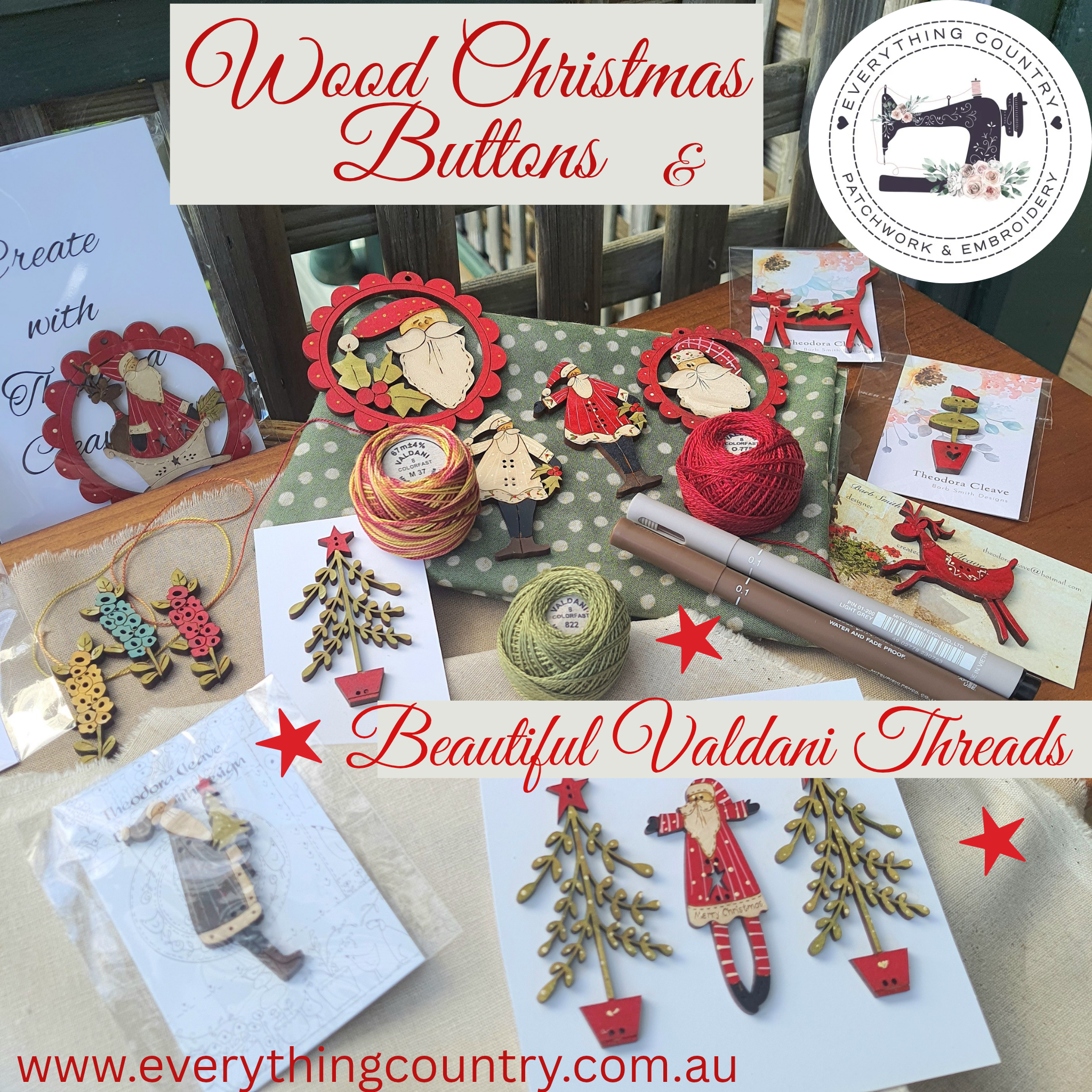 Merry Christmas Santa Button with Star cut-out by Theodora Cleave ...