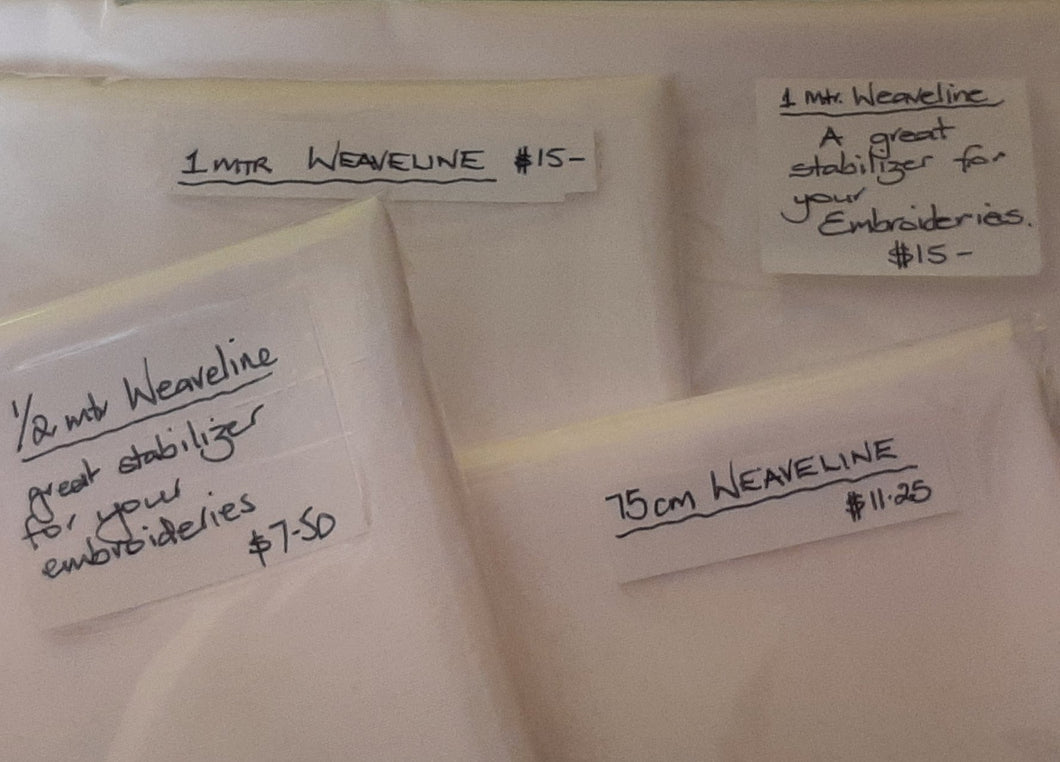 Weaveline Stabiliser for your embroidery.