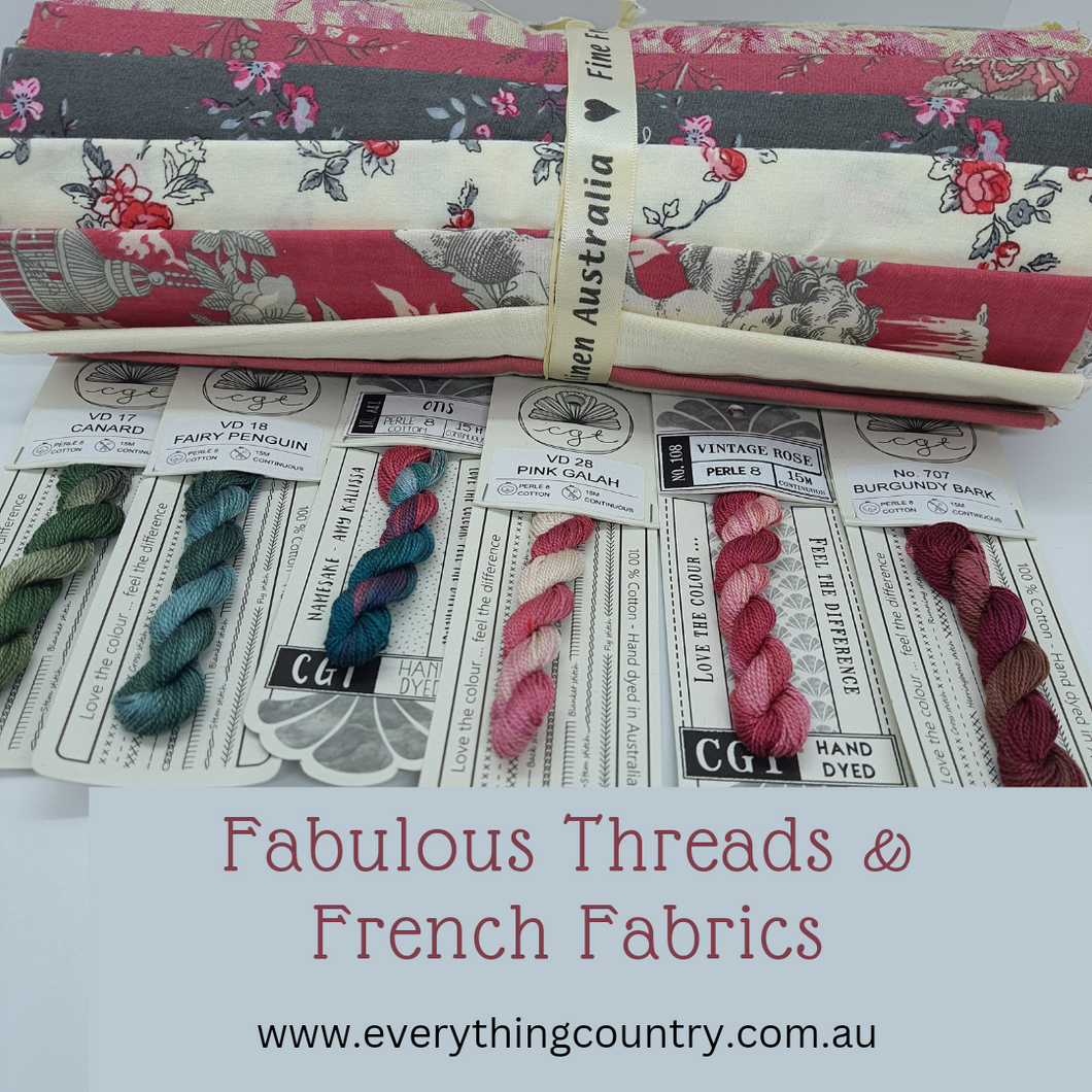 French Fabric & Embroidery Thread Bundle